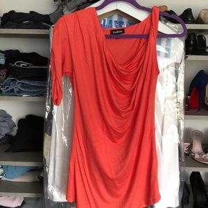 Coral one shoulder Bebe shirt